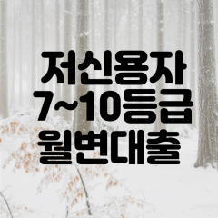 저신용자대출 7~10등급 비대면 소액 월변대출 필요로할때