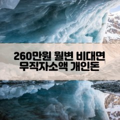 무직자 260만원소액대출 260만원개인돈대출 260만원월변대출 260만원비대면대출 무직자