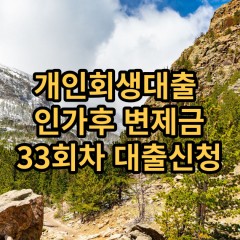 개인회생대출 인가후33회차 개인회생대출 변제금33회차 개인회생중대출 미납금33회차 대출가능한곳