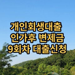 개인회생대출 인가후9회차 개인회생대출 변제금9회차 개인회생중대출 미납금9회차 대출가능한곳