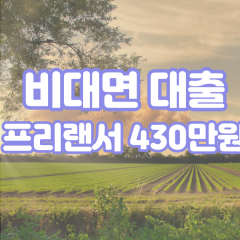 프리랜서 월변430만원대출 소액430만원대출 개인돈430만원 비대면430만원