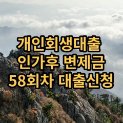 개인회생대출 인가후58회차 개인회생대출 변제금58회차 개인회생중대출 미납금58회차 대출가능한곳