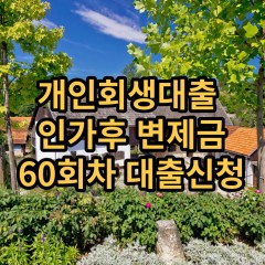 개인회생대출 인가후60회차 개인회생대출 변제금60회차 개인회생중대출 미납금60회차 대출가능한곳