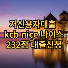 저신용자대출 kcb232점 저신용소액대출 nice232점 저신용비대면대출 나이스232점 신용대출가능한곳