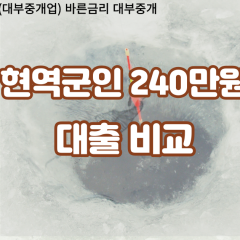 현역군인 비대면240만원대출 개인돈240만원대출 소액240만원 월변240만원