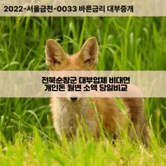 구림면대부대출 금과면비대면대출 전북순창군대부업체 동계면급전대출개인돈 복흥면소액월변대출