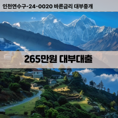 265만원빠른돈 265만원급한대출 265만원당일대출 265만원비대면무방문 265만원비교대출상담